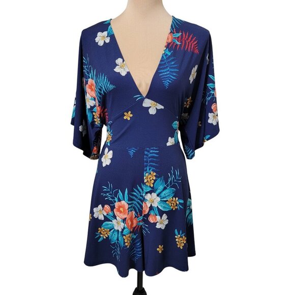 Express Vibrant Blue and Orange Shorts - Picture 2 of 16